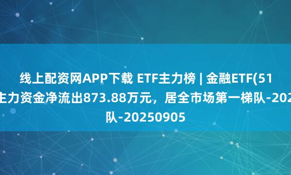 线上配资网APP下载 ETF主力榜 | 金融ETF(510230)主力资金净流出873.88万元，居全市场第一梯队-20250905